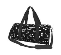 Segni di nota musicale neri, Borsone da viaggio di grande capacità Borsa rotonda Borsa da viaggio sportiva Borsa da viaggio Borsa da fitness