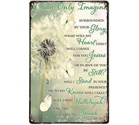 Segni Targa in Metallo Dandelion White Butterfly I Can Only Imagine Will I Be Able To Speak At All,Targhe Metallo,Bagno,Decorazione,Segno Plaque,Garage S