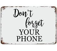 Segni Targa In Metallo, Dont Forget Your Phone, Targhe Da Parete Resistente, Durevole Segnali Di Avvertimento Per Cucina Garage Caffetteria, 20X30Cm