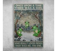 Segni Targa in Metallo The Frogs Once Upon A Time There was A Girl Who Really Loved Frogs,Parete in Metallo Posters,Caffetteria,Bar,Targhe da Parete,Cucina S