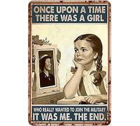 Segni Targa in Metallo There Was A Girl Who Wanted To Join The Military Parete in Metallo Posters Estetico Targhe da Parete per Bagno Cucina Bar M