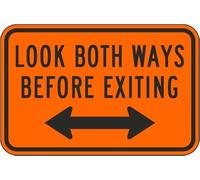 Segni Targa in Metallo Warning Look Both Ways Before Exiting,Targhe in Metallo Posters,Garage,Cucina,Porta Segno,Bar S