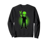 Segno A Mano Extraterrestre Metalhead Le Corna del Diavolo Felpa