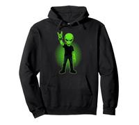 Segno A Mano Extraterrestre Metalhead Le Corna del Diavolo Felpa con Cappuccio
