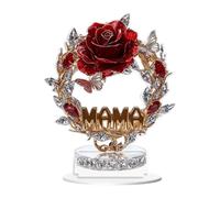 Segno acrilico 2D Placca decorativa per il dono di fiori rosa per camera da