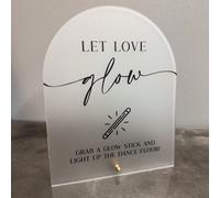 Segno acrilico "Lascia brillare l'amore", segno "Lascia brillare l'amore", segno per il matrimonio con stick luminosi, segno per la pista da ballo con stick luminosi, segno "Prendi uno stick luminoso"
