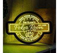 Segno al neon della stanza da poker personalizzato, segno del poker LED, segno della luce del poker, segno della parete della stanza del poker, Regali di poker personalizzati