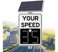 Segno Alimentato Solare Dell'esposizione Di Velocità Del Radar Del LED, Segnale Di Feedback Radar 50×70cm/60×90cm, Per La Sicurezza Stradale E Il Controllo Del Traffico(White,50 * 70cm/20 * 27in)