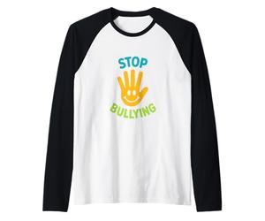 Segno Anti bullismo Segnale Stop Bulling Segnale Hashtag Stop Bully Maglia con Maniche Raglan