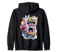 Segno Artistico Grafico del Personaggio Pop dei Graffiti della Pace del Pompiere Felpa con Cappuccio