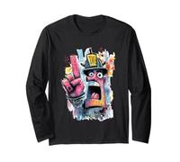 Segno Artistico Grafico del Personaggio Pop dei Graffiti della Pace del Pompiere Maglia a Manica
