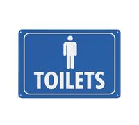Segno blu maschio della toilette 12 x 8 pollici segnaletica di avvertimento del metallo di alluminio riflettente con il simbolo per uso all'aperto dell'interno