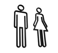 Segno, cartello della porta - Adesivo per decorazioni da parete segno | Simboli di maschile e femminile moderni, segnaletica unisex per il ristorante