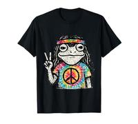 Segno colorato della Pace a Forma di Rana Hippie Maglietta