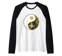 Segno colorato Loto per tao Yin Yang Qi Gong o Tai Chi Maglia con Maniche Raglan
