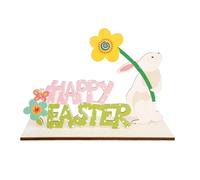 Segno Da Tavolo Di Pasqua Felice - Decorazione Da Tavolo Di Pasqua Felice, Decorazione Di Segno Di Coniglietto Di Fiori Di Pasqua In Legno | Art Craft Decor Holiday Favor, Centri Della Tavola