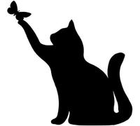 Segno d'Arte della Silhouette del Gatto in Metallo, Scultura da Parete Appesa Nera, Placca della Decorazione della Parete Animale in Metallo, Decorazione Domestica per Interni All'ap, 23.6IN/60cm
