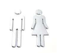 Segno del Bagno, Cartello per Porta del Bagno, Targa WC, Adesivi WC Donna e Uomo Etichette Toilette Uomo Donna Targhette Uomo Donna Simbolo Cartello Spogliatoio (Argento)