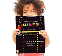 Segno del primo giorno di lezione,Lavagna doppia faccia per il primo e ultimo giorno di lezioni 10" X 12" - Riutilizzabile Sign Photo Prop Supplies