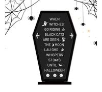 Segno del tavolo di Halloween - Toppers da tavolo, segno di banca di lettere di bara di Halloween | Occidenti per le festività Ornari spaventosi SPEGE PROPEGGIO GOTICI | Halweeen Ornamento delle stovi