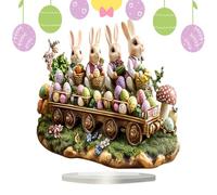 Segno Del Tavolo Di Pasqua - Display Da Scrivania Acrilico 2D | Decorazione Del Stand Del Coniglio per Le Celebrazioni Feste | Da Tavolo Interno per Eventi Festa |