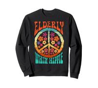 Segno della Pace Anziano Bianco Hippie Regalo Retro 60s 70s Felpa