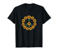 Segno della Pace Creato Interamente da Vivaci Girasoli Gialli Maglietta