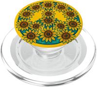 Segno della pace creato interamente da vivaci girasoli gialli PopSockets PopGrip per MagSafe