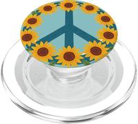 Segno della pace creato interamente da vivaci girasoli gialli PopSockets PopGrip per MagSafe
