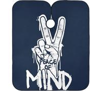 Segno Della Pace Disegnato A Mano Hipster Grembiule Da Parrucchiere Regolabile Mantella Taglio Capelli Impermeabile Barber Cape Per Parrucchieri Barbieri Bambini 140X168Cm