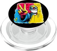 Segno della pace sacerdote retrò pop ritratto arte grafica barbuto PopSockets PopGrip per MagSafe