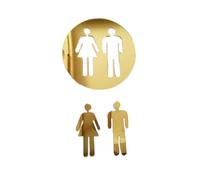 segno della porta del bagno universale per uomini Decalcomania for targa WC uomo donna specchio da parete porta 2 pezzi multicolore(Type A yellow)