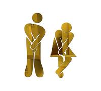 segno della porta del bagno universale per uomini Decalcomania for targa WC uomo donna specchio da parete porta 2 pezzi multicolore(Type B yellow)