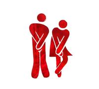 segno della porta del bagno universale per uomini Decalcomania for targa WC uomo donna specchio da parete porta 2 pezzi multicolore(Type B red)