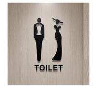 segno della porta del bagno universale per uomini Segnaletica 3D for toilette for uomo e donna, ufficio, centro commerciale, hotel, casa, multicolore, dimensioni multiple(16,18x11cm)