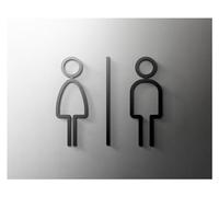 segno della porta del bagno universale per uomini Targa da parete con numero della porta del WC in acrilico for il bagno, dimensioni multiple multicolori(3,18x11cm Grey)