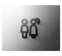 segno della porta del bagno universale per uomini Targa da parete con numero della porta del WC in acrilico for il bagno, dimensioni multiple multicolori(9,25x16cm Grey)