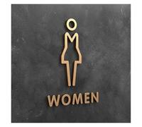 segno della porta del bagno universale per uomini Targa for WC con freccia 3D, targhetta for porta del bagno, segnaletica da parete, decorazione multicolore, dimensioni multiple(27,25x16cm)