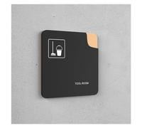 segno della porta del bagno universale per uomini Targa for WC in acrilico, targa multicolore, dimensioni multiple, etichetta adesiva da parete for porta, decorazioni for la casa(13,17x17cm)