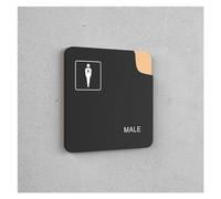 segno della porta del bagno universale per uomini Targa for WC in acrilico, targa multicolore, dimensioni multiple, etichetta adesiva da parete for porta, decorazioni for la casa(3,17x17cm)