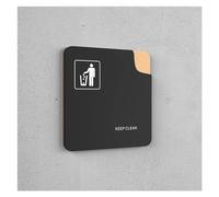 segno della porta del bagno universale per uomini Targa for WC in acrilico, targa multicolore, dimensioni multiple, etichetta adesiva da parete for porta, decorazioni for la casa(8,17x17cm)