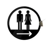 Segno della toilette Cartello di promemoria for il bagno, cartello laterale for uomini e donne(Type 3)