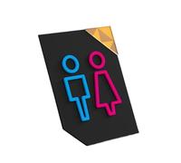 Segno della toilette Cartello for bagno, segnaletica for bagni maschili e femminili, adesivo da parete for WC, ristorante dell'hotel(Type 5)