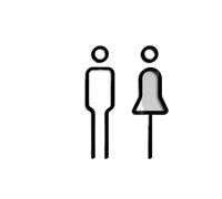 Segno della toilette Cartello galleggiante for bagno, logo moderno for porta WC, decorazione for appartamenti che unisce funzionalità(Type 2)