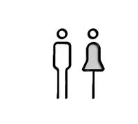 Segno della toilette Segnaletica for WC, Targa for, Etichetta adesiva for porta, Cartello segnaletico for supporto(Type 3)