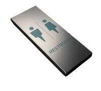 Segno della toilette Segnaletica in metallo for toilette, for uomini e donne, adesivo da parete for di hotel, cartello for bagno(Type 2)