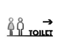 Segno della toilette Targa for WC con freccia, elegante etichetta for porta del bagno, segnaletica for e, numero civico(Width 18cm,Type 10)