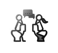 Segno della toilette Targa for WC con freccia, elegante etichetta for porta del bagno, segnaletica for e, numero civico(Width 25cm,Type 5)