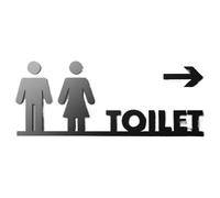 Segno della toilette Targa for WC con freccia, elegante etichetta for porta del bagno, segnaletica for e, numero civico(Width 18cm,Type 11)