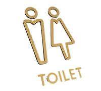 Segno della toilette Targa for WC, in oro opaco, for porta del bagno, etichetta adesiva for, segnaletica for, hotel, arredamento for la casa(20cmall)